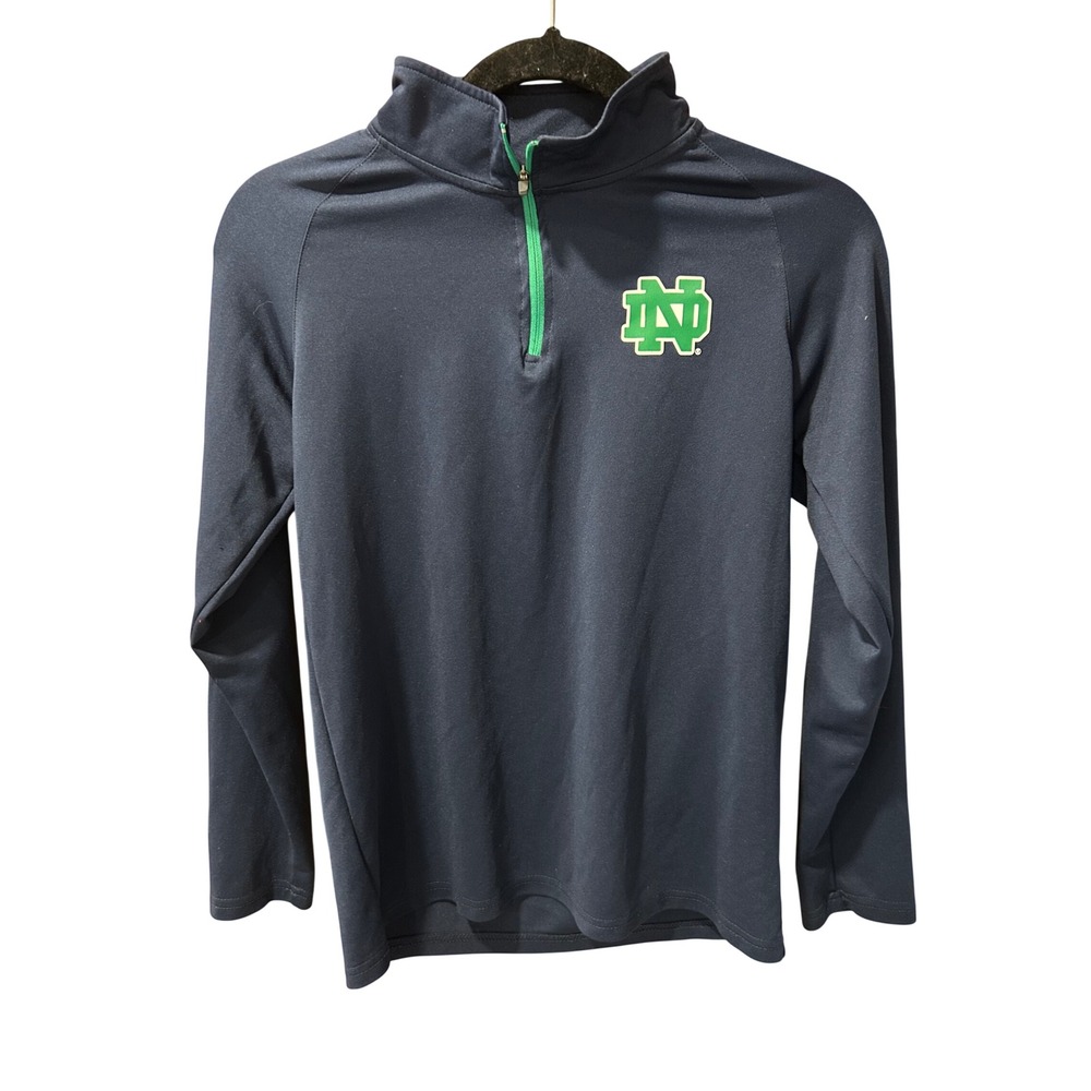 Colosseum Notre Dame Fighting Irish Youth Navy Blue Quarter Zip Pullover Large